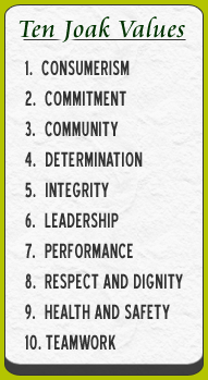 Joak Ten Values
